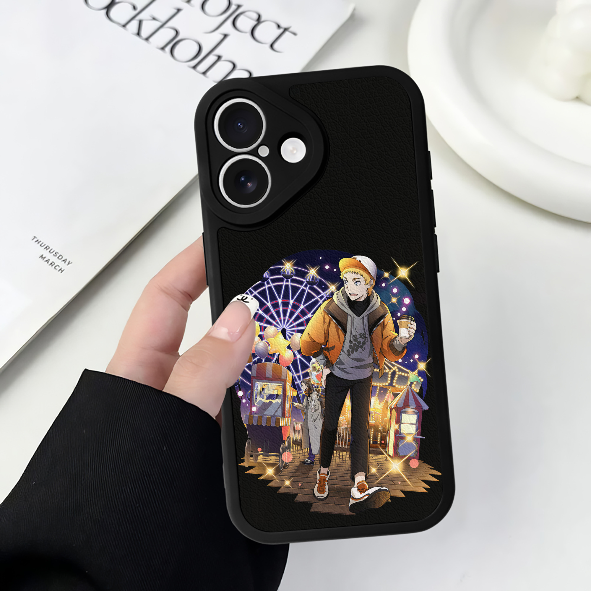 （画像用） 文豪ストレイドッグス Bungo Stray Dogs 【iPhone 16シリーズ対応】シリコンスマホケース（レザー調） 材質：シリコン